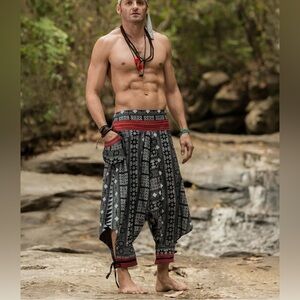 Harem Pants One Size All Over Print Boho Hippie Festival Dance Flow Arts unique